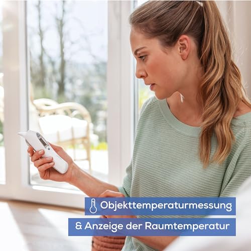Beurer FT 58 Ohrthermometer, Fieberthermometer mit Infrarot-Messtechnik für Messung im Ohr &...