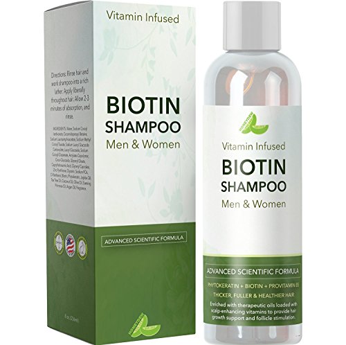 Natural Biotin Shampoo For Hair Growth and Strengthener - Hair Loss Treatment for Thinning Hair With Vitamin B5 Zinc - Premium Argan Oil for Men & Women - All Hair Types - Safe for Color Treated Hair