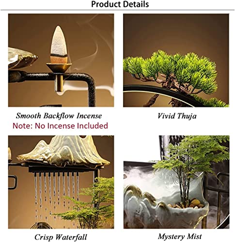 Hsinya Tabletop Buddha Water Fountains Indoor Water Fall With Led Light Zen Decor For Meditation With Mist Japanese Decor With Fake Plants Feng Shui Decor For Good Luck Wealth #TOP3