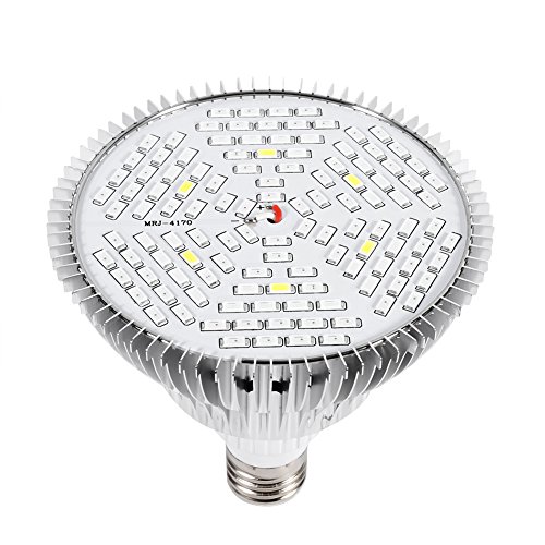 KIMISS 1 Luz de Cultivo LED E27 de Espectro Completo de 50 W para Plantas de Interior, 78 LED, Lámpara de Horticultura de bajo Consumo para Hidroponía, Jardín, Tienda de Campaña y Bonsái (120LED)