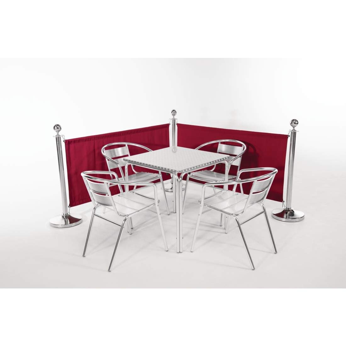Bolero Barrière en toile, rouge, avec accessoires de fixation, poteaux de barrière vendus séparément (S652, S652, S653, S655), tissu ignifuge BS5852 – idéal pour les cafés, bars, restaurants, CF138