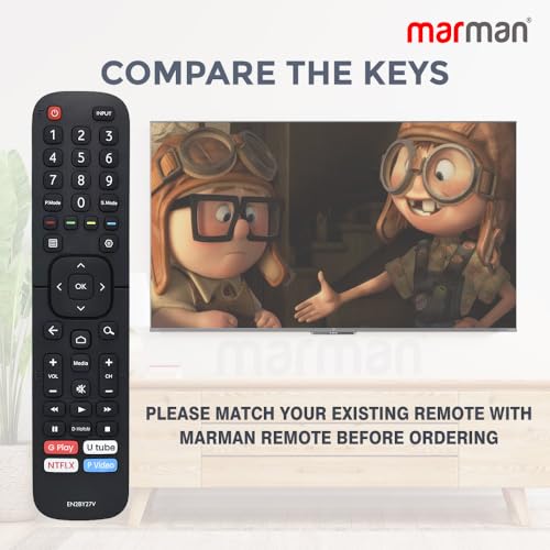 Image of marman Compatible with VU Tv Remote Control Original Model EN2BY27V Suitable for LED40K16 LEDN50K310X3D LTDN55XT780XWAU3D Smart Tv - Non Voice Command