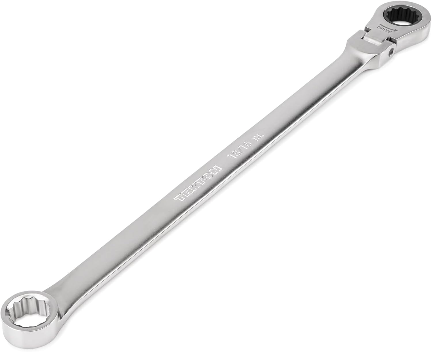 TEKTON 13/16 Inch Long Fixed/Flex Head 12-Point Ratcheting Box End Wrench | WRB35321