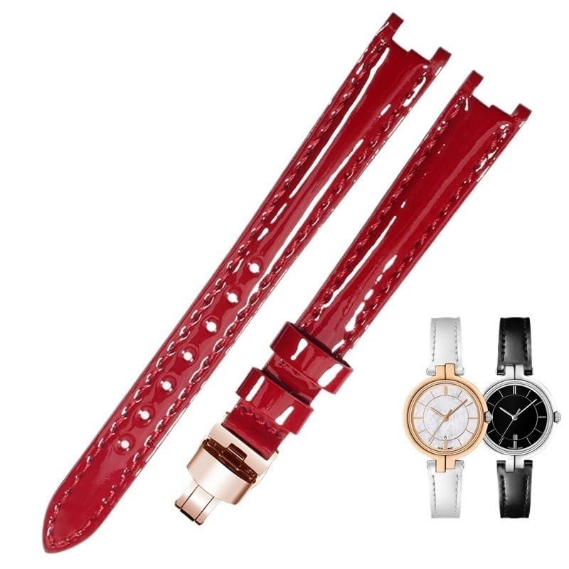 Bracelet montre Tissot Flamenco cuir rouge cranté T094 ajustement parfait