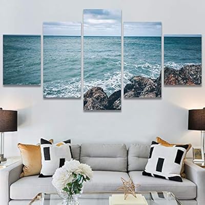 SIGNWIN 5 Panel Canvas Wall Art Modern Art...