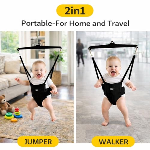 Image of Braintastic 2 in 1 Baby Jumper and Walking Harness with Door Clamp Walk Trainer Infant Activity Bouncer for Coordination and Active Play 6 to 12 Months