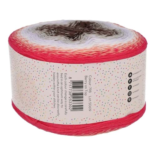 Image of Scheepjes Whirl Birthday Cake Gradient Yarn, 1 Cake Approx. 1094 yd (8.0 oz) - 798 Berry on Top, Cotton /Acrylic Blend