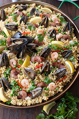 BelleVie Spanish Carbon Steel Paella Pan Diameter 18 1/2 in X Height 2 in
