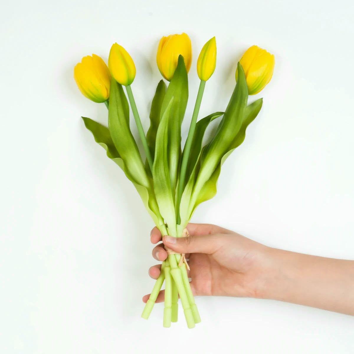 CVJdfhRE fake flowers， 5pcs Artificial Bouquet Silicone Fake Flowers Party Decoration Living Room Table Centerpiece Floral Arrangement(Yellow)