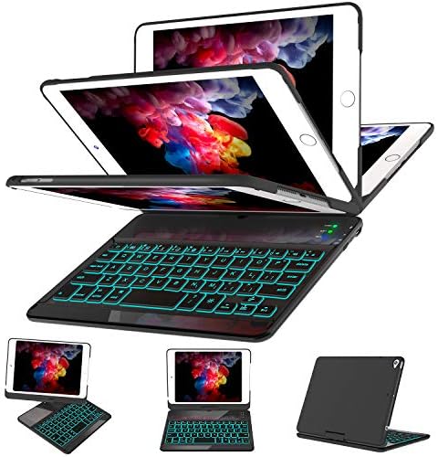 iPad Mini 5 Keyboard Case for iPad Mini 5th Gen 2019 / iPad Mini 4-360 Rotatable 180 Flip - 7 Color Backlit - Auto Sleep/Wake - Smart Wireless Keyboard Cover