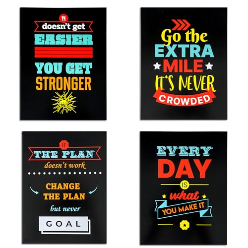 Motivational Wall Art Set of 4 – Inspirational Quote Posters