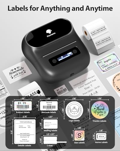 Phomemo M220 Label Maker, Label Makers Upgrade,3.14 Inch Portable Thermal Printer Support 20-80Mm Width Label,Bluetooth Label Maker thumb #1