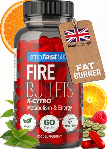 Fire Bullets Weight Loss Pills for Women & Men, Appetite Suppressant, Diet Pills with Green Tea & Cayenne, 60 Capsules