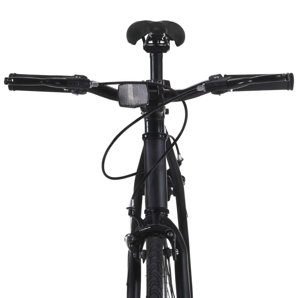 Bicicletta a scatto fisso, colore nero e blu, 700c, 51 cm
