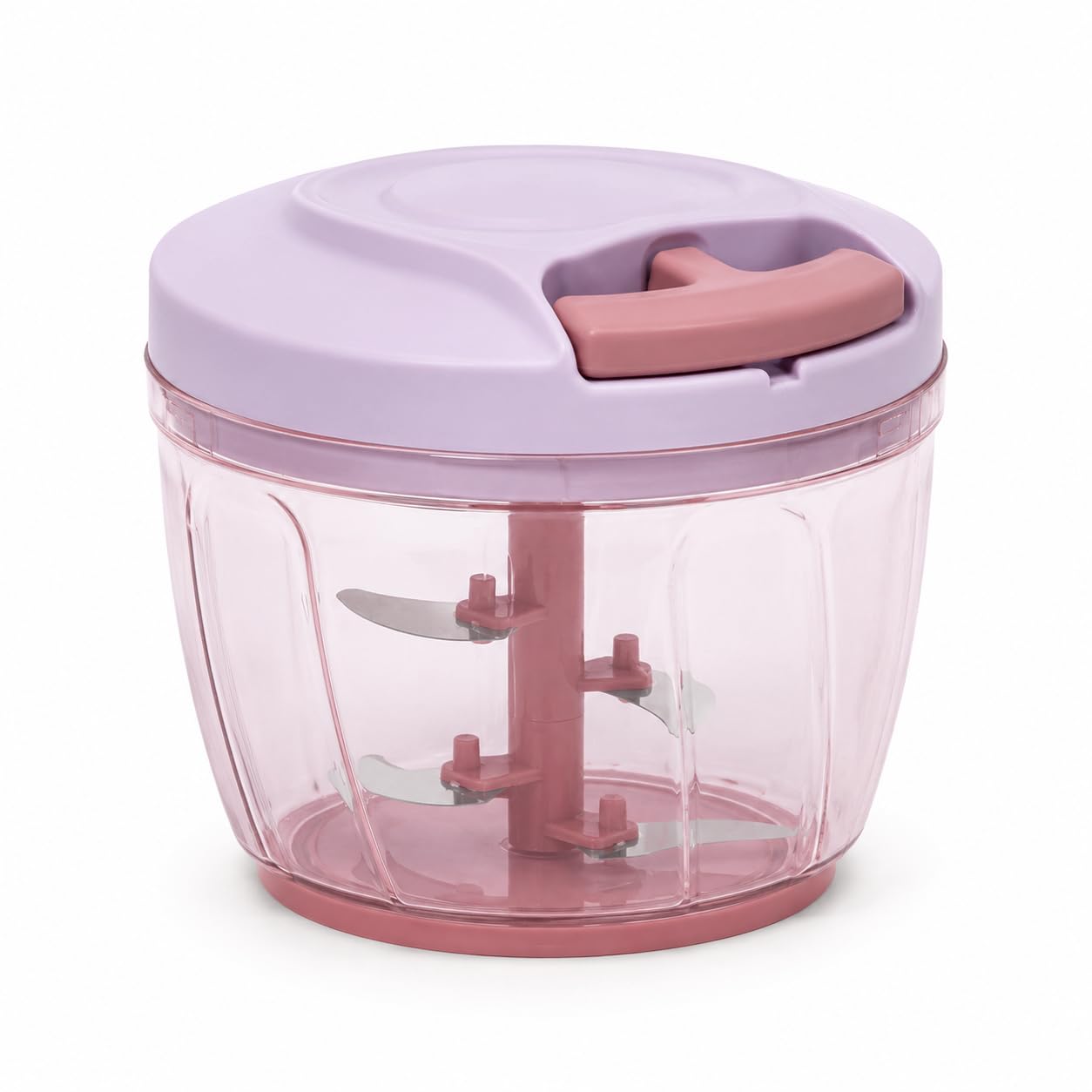 Manual Pull String Vegetable Chopper Easy to Clean Kitchen Chopper | 4 Stainless Steel Blades, Hand-Powered, Clear Plastic Bowl, Chops Veggies & Fruits, Compact Design-image-39