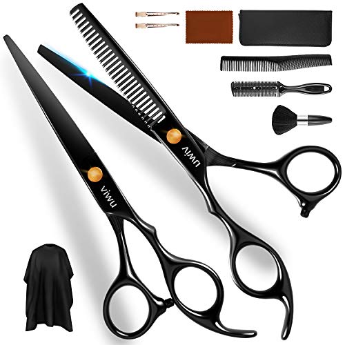 Viwu-Barber-Shears-Home-Hair-Cutting-Scissors-Set-10-Pcs-Professional-Haircut-Scissors-Kit-with-Thinning-Shears-6CR-440C-Stainless-Steel-Home-Haircutting-Scissors-Kit-for-Barber-Salon