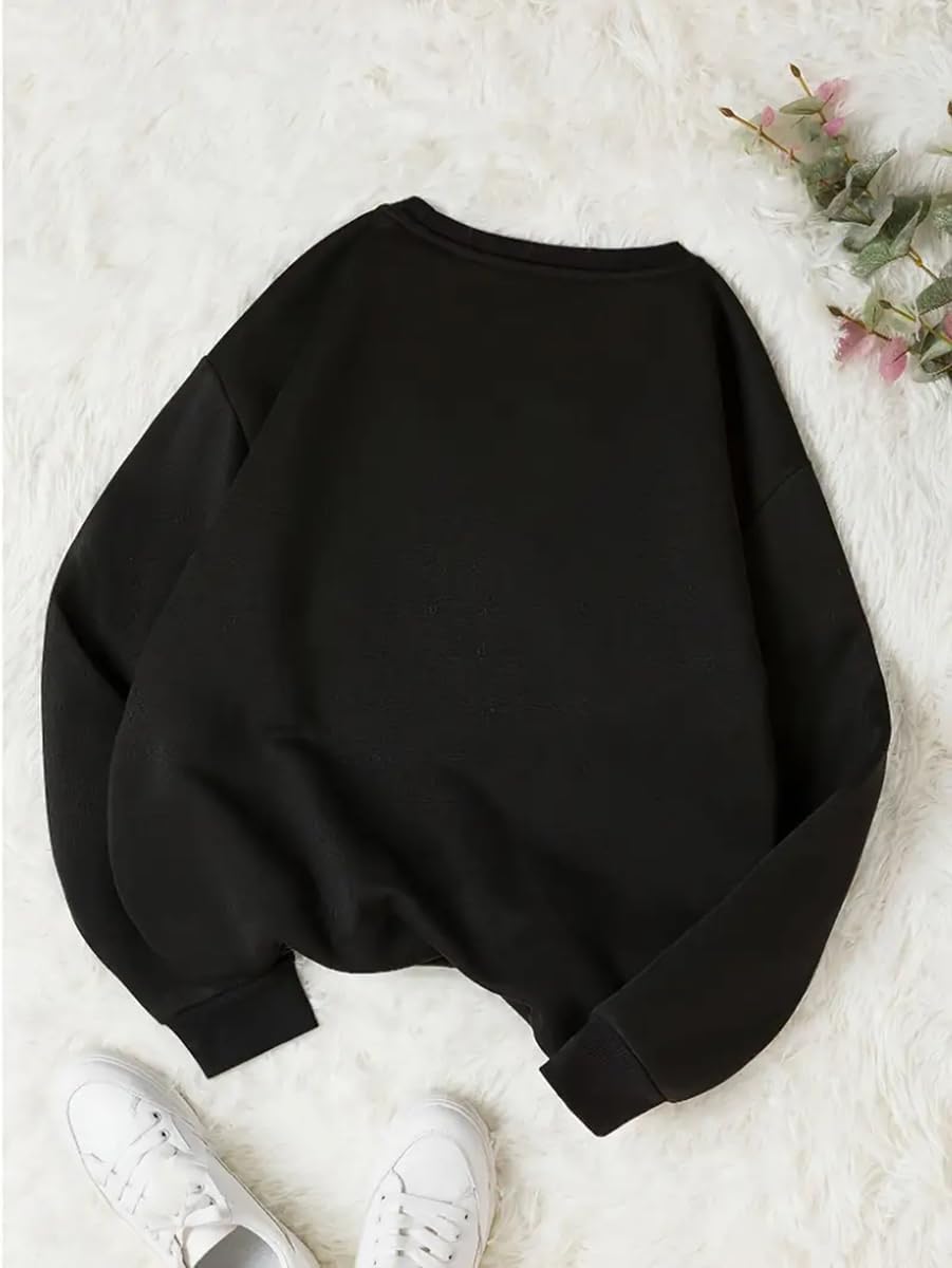 TAIUICY Womens Merry Christmas Sweatshirts Merry and Bright Chenille Patch Letter Printed Pullover Xmas Shirt - Image 3