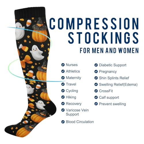 Image of Pigsaly Womens Compression Socks Yellow Stars Funny Brown Capybara Knee High Socks Athletic Tube Sock Outdoor Sport Socks