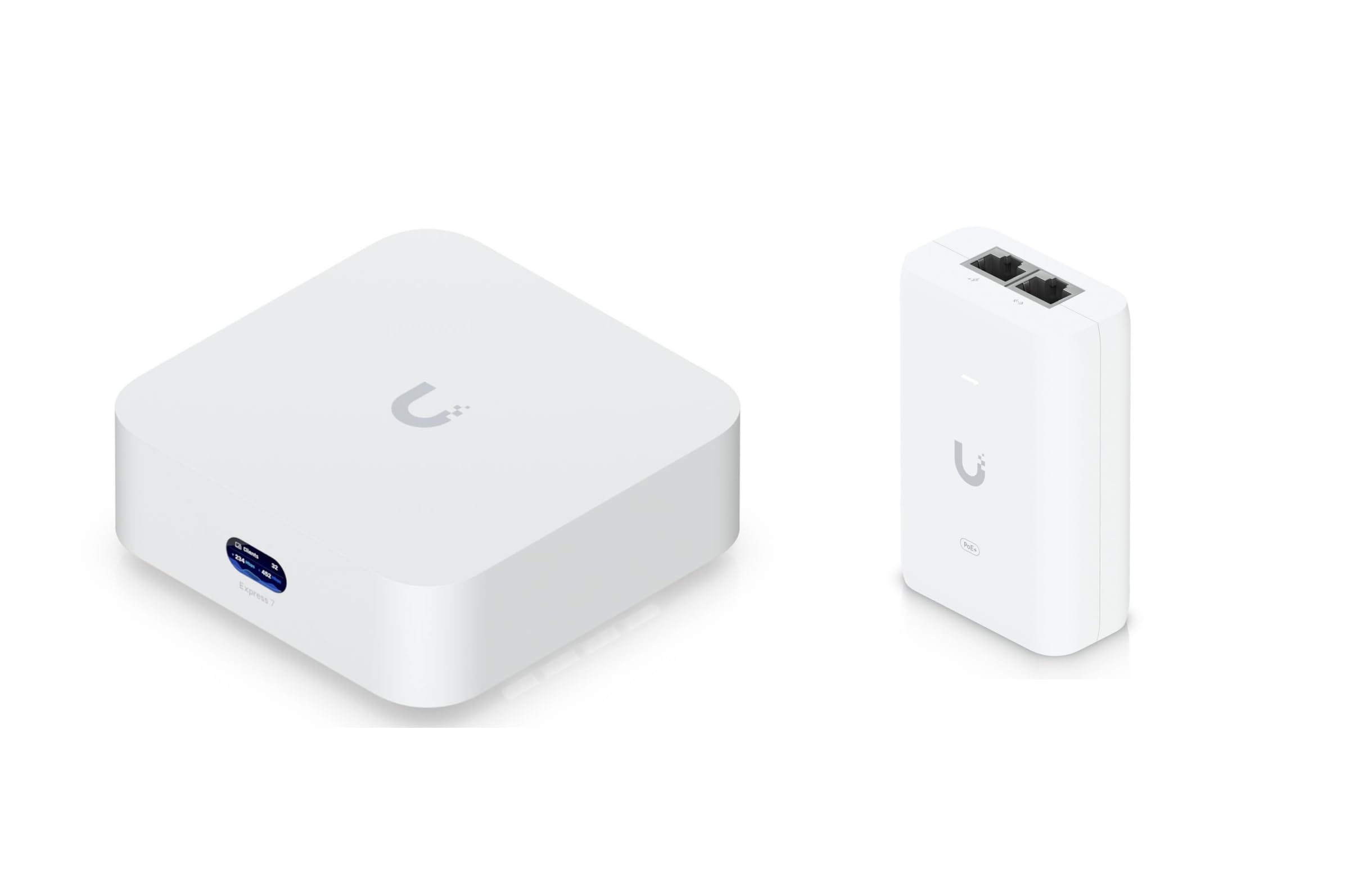 Ubiquiti UX7 (WiFi 7 Cloud Gateway, Quad-Core 1,5 GHz, 3 GB RAM, 10G SFP+, 10GbE RJ45) + Adattatore PoE+ 30W (48V DC, Gigabit LAN), Bianco