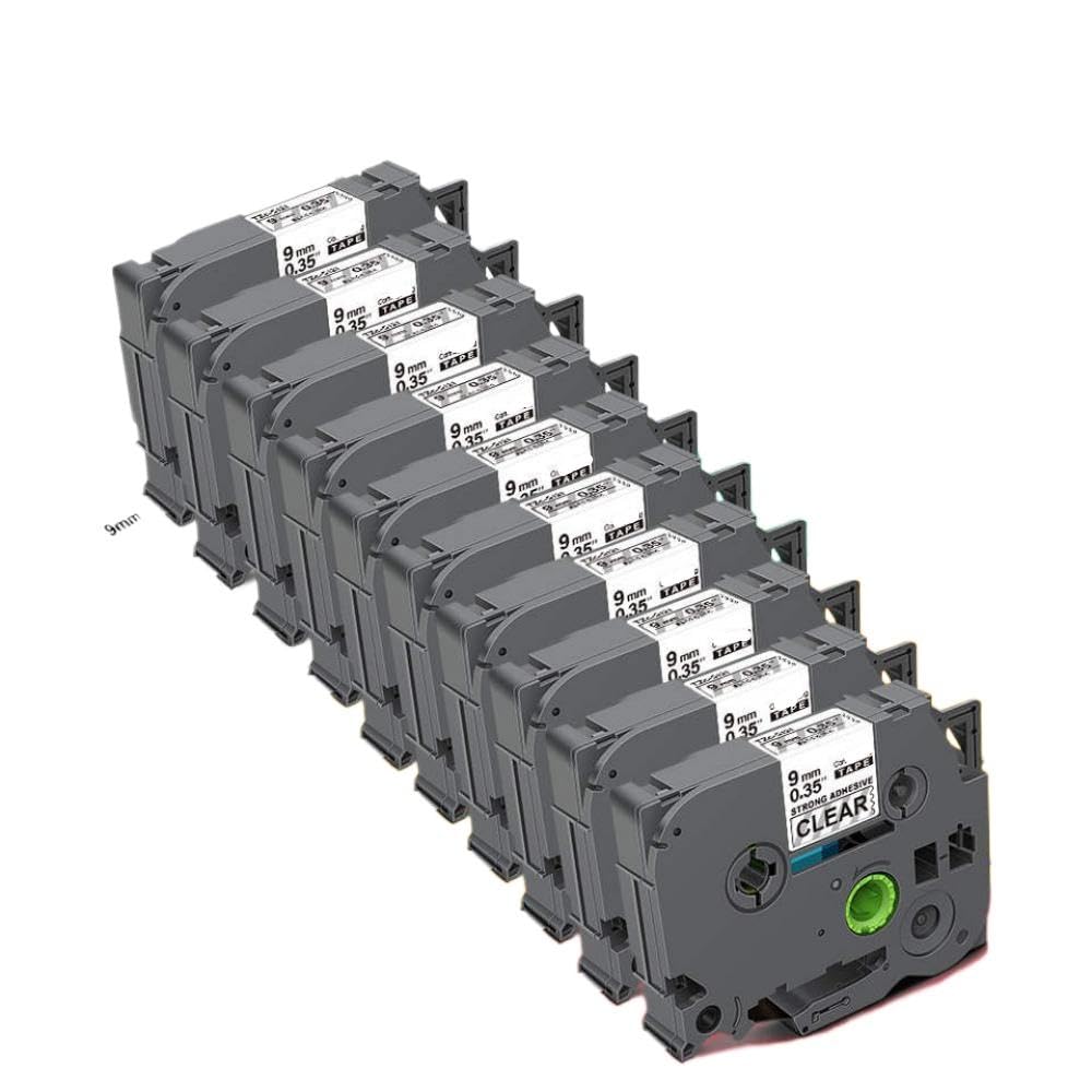 Nastro trasparente da 9 mm compatibile con l'etichettatrice TZe-S121 TZeS121 TZS121