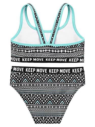 renvena Kid Girls Tankini Sets Three Piece Swimwear Racer Back Sports Crop Top with Briefs Bathing Suits4