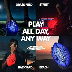 Glow in The Dark Junior Size Waterproof LED Football for Kids, Teens, and Adults - Light Up Football Includes Pump & Batteries Glow in The Dark Junior Size Waterproof LED Football for Kids Teens and Adults Light Up Football Includes Pump Batteries