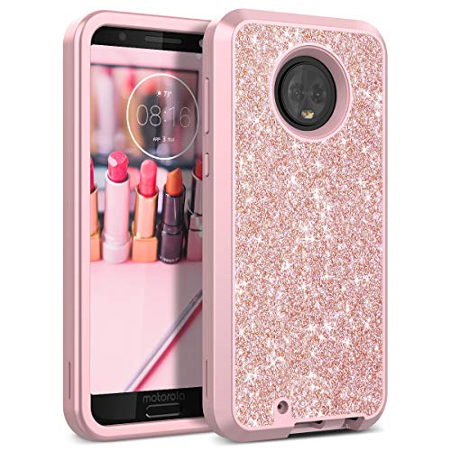 Moto G6 Case, WeLoveCase Motorola Luxury Glitter Sparkle Bling Cases 3 in 1