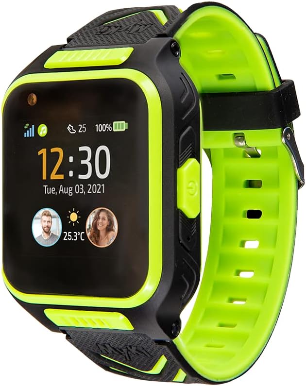 MyKi 4, Smartwatch per bambini, GPS Tracker, Chiamata, SOS, Impermeabile, Nero/verde MyKi 4, Smartwatch per bambini, GPS Tracker, Chiamata, SOS, Impermeabile, Nero/verde
