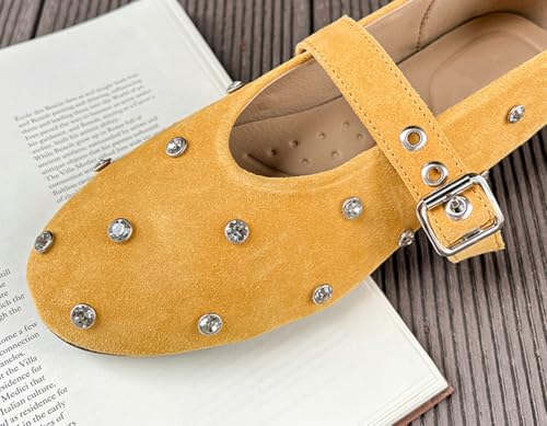 Niction Suede Flats for Women Casual Round Toe Flat Shoes Cute Ballet Flats Shoes Comfortable Dressy Outdoor Mary Jane Shoe 20254