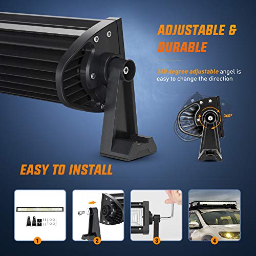 Image of Nilight - 18018C-A LED Light Bar 42Inch 648W Triple Row Flood Spot Combo Led Bar 43000LM Driving Lights Super Bright Led Off Road Lights for Trucks Jeep UTV ATV Boat,2 Years Warranty