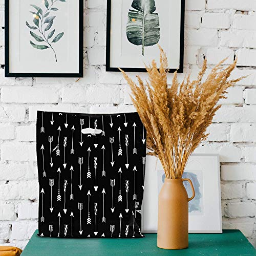 Merchandise Bags 15x18-100 Pack - Arrows (Black) - Glossy Retail Bags - Shopping Bags for Boutique - Boutique Bags - Plastic Shopping Bags