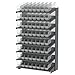 Akro-Mils APRS18048SC 18" Deep 1-Sided Pick Rack with 64 ShelfMax Bins, Gray/Clear