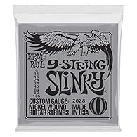 Made from nickel-plated steel wire wrapped around tin plated hex shaped steel core wire. Plain strings are made of specially tempered tin-plated high-carbon steel. 9-string gauges: .009, .011, .016, .024, .034, .046, .064, .080, .105.