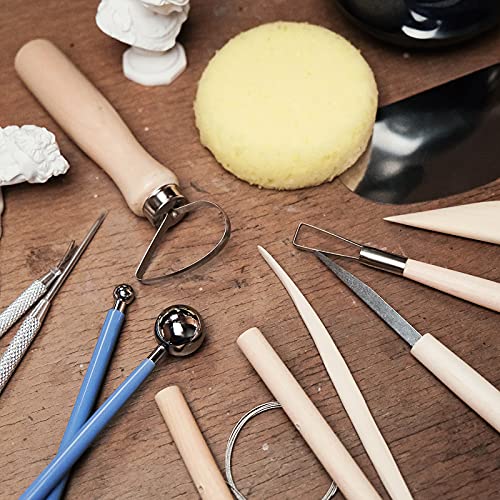 Nozomy Clay Tools,12PCS Pottery Clay Sculpting Tool Set4