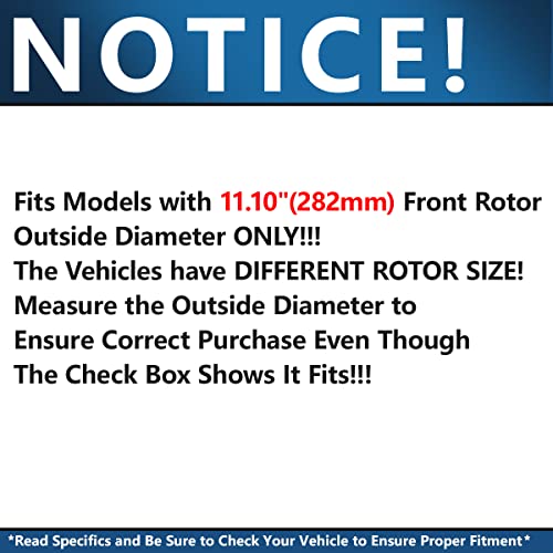 Image of Detroit Axle - Front Brake Kit for Honda Accord Civic Element CR-V ILX | Drilled Slotted Disc Brake Rotors Ceramic Brakes Pads Replacement 11.10 inch inch Front Rotors