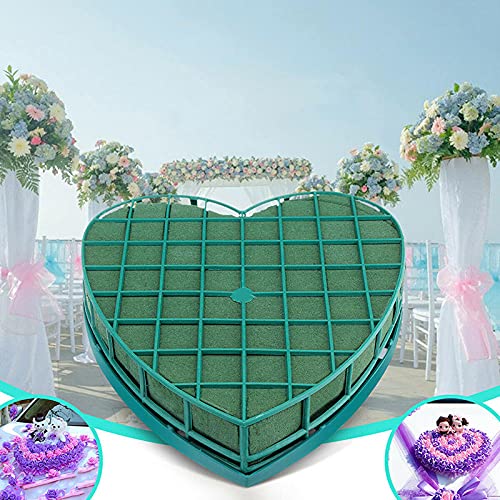 Kekafu Flower Foam Cage Green Styrofoam Wet Floral Foam Heart Shaped Flower Foam Block With Suction Cup Tray For Wedding Centerpiece Party Car Decoration Diy Flower Arrangement #TOP5