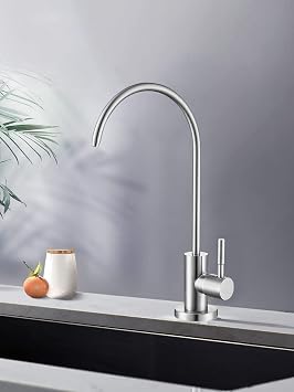 Drinking Water Tap,Easy to Install Sink Water Filter Tap,Lead-Free Reverse Osmosis Tap for Kitchen Bar Sink,Brushed Nickel SUS304 Stainless Steel