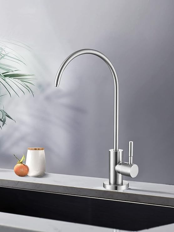 Drinking Water Tap,Easy to Install Sink Water Filter Tap,Lead-Free Reverse Osmosis Tap for Kitchen Bar Sink,Brushed Nickel SUS304 Stainless Steel