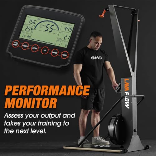 Image of Ski Exercise Machine, GMWD Ski Equipment Indoor Aerobic Wind Resistance Machine, Indoor Strength Training Home Gym Equipment