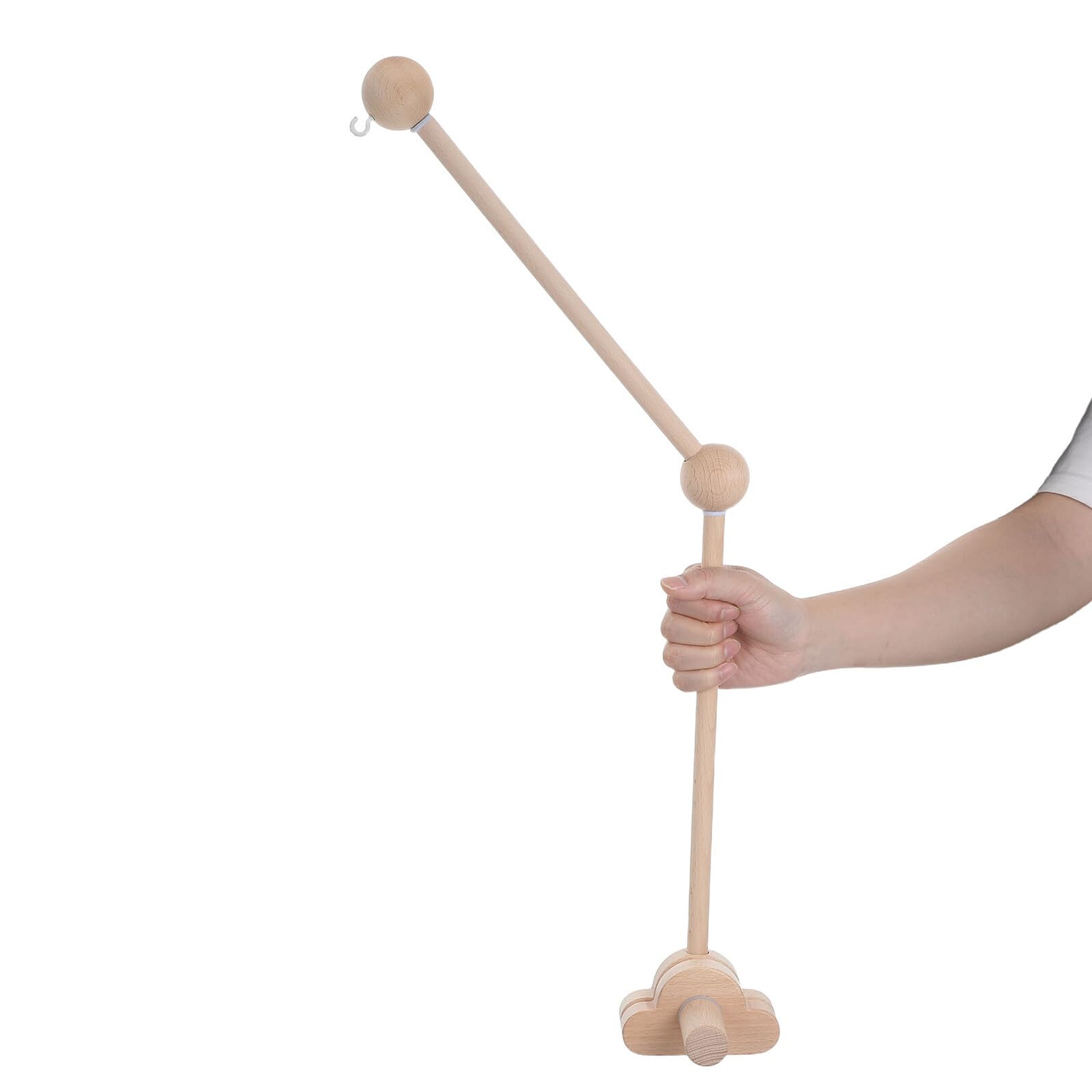 Supporto per Giostrina in Legno Beige per Culla Struttura Regolabile Versatile per Cameretta di Ragazzo Ragazza e Accessori per Culla Sicuri e Pratici