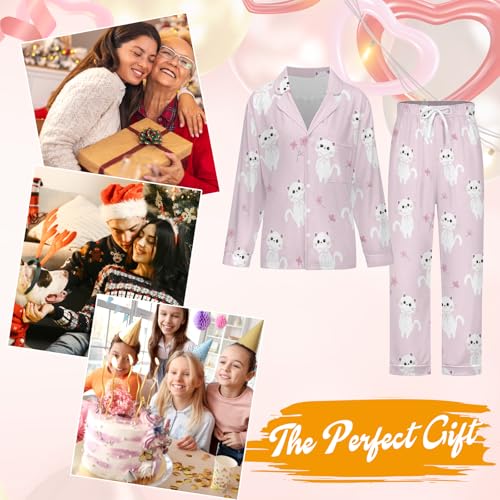 Custom Face Pajamas, Personalized Matching Pajamas Set for Women Men, Customized V-Neck Button Down Sleepwear Gifts3