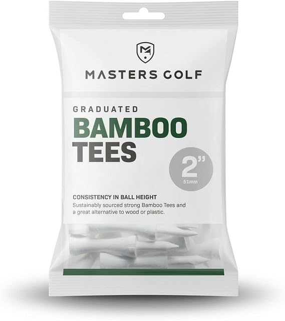 Masters Graduate Bamboo Golf Tees (White 2" Bag Of 20)