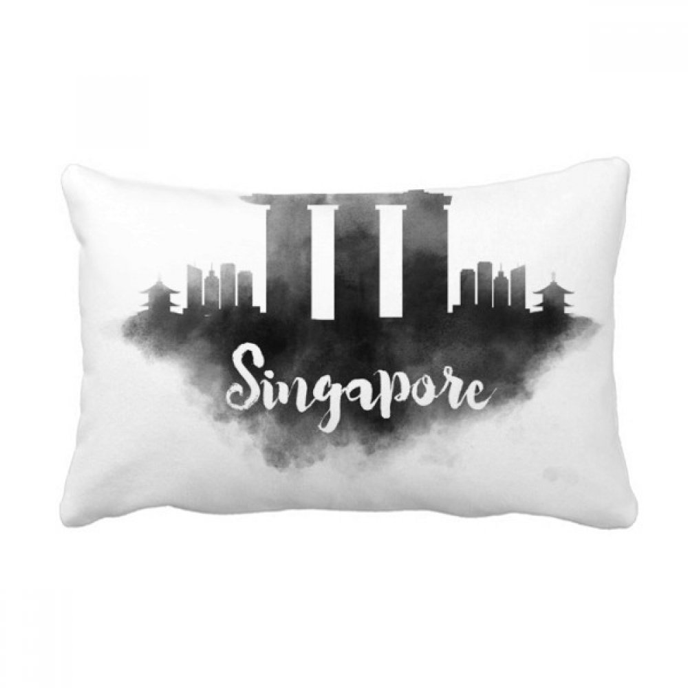Peinture encre de Singapour sur coussin lombaire haut de gamme pour canape moderne
