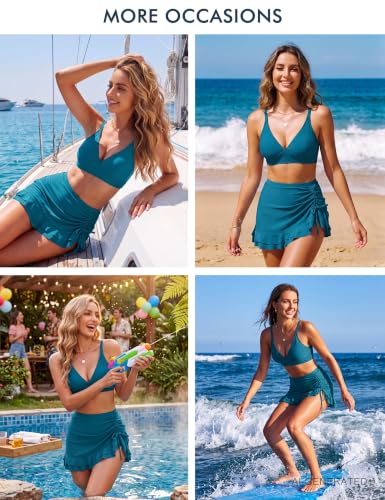 Image of Blooming Jelly Women's High Waisted Bikini Sets Tummy Control Bathing Suit Two Piece Swim Suit 2026 Retro Swimsuit