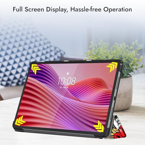 Image of Robustrion Cover for Lenovo Tab 10.1 inch 2025 Cover Case, Trifold Flip Cover Case for Lenovo Tab 10.1 inch Tablet Cover TB-311FU /311XU - Hippy