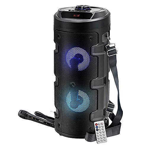Image of (Refurbished) Artis MS301 Wireless Bluetooth Portable Party Speaker with RGB Glow Lights, Wired Mic, Remote Control, FM Radio & Aux in /USB /TF Card Reader Input (20W RMS Output)