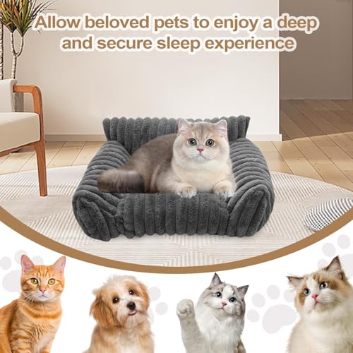 Sofá cama para gatos mullido y portátil con estructura acolchada y limpia 8