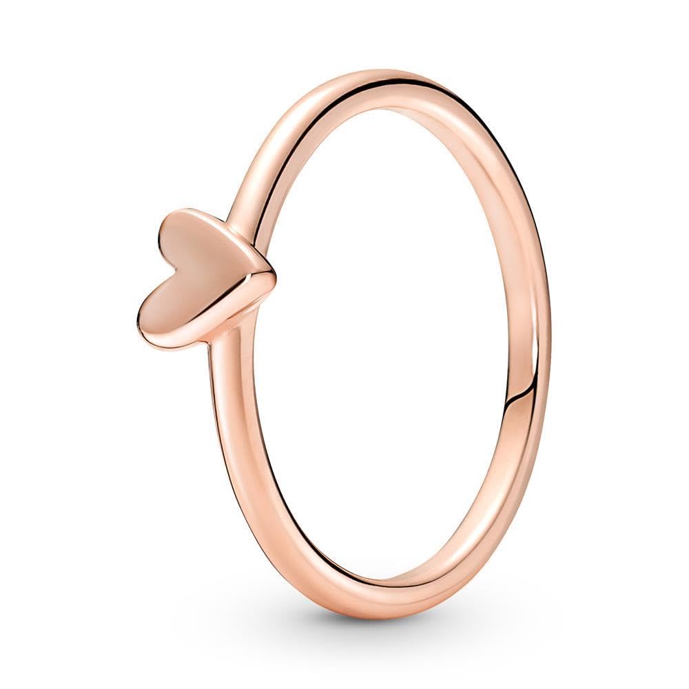 PANDORAMoments Anillo con diseño de corazón a mano alzada chapado en oro rosa de 14 quilates, talla 60