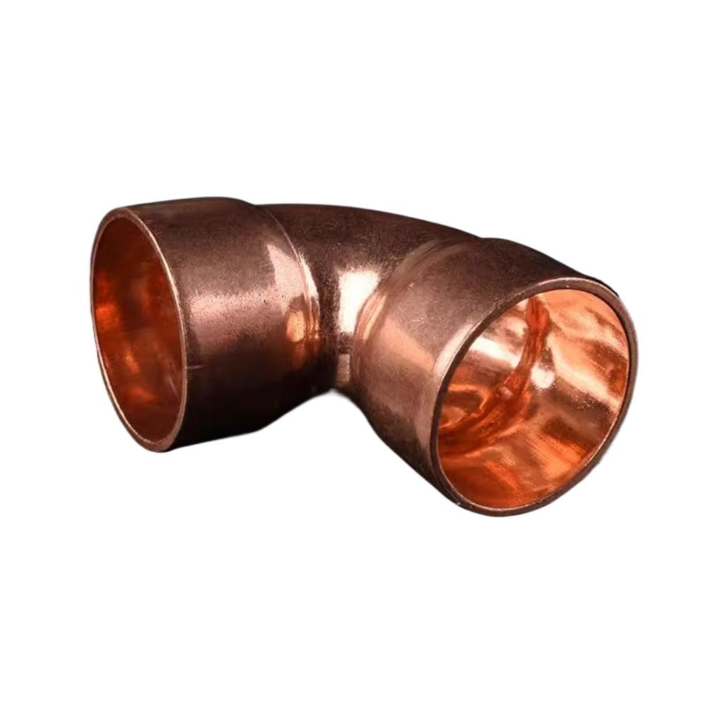 zorfar Pure Copper 90 Degree Elbow, Weld Socket End Feed Solder Fitting for 6.35-219mm ID Pipe, Air Conditioning Use 1PCS(38mm x 1.2mm)