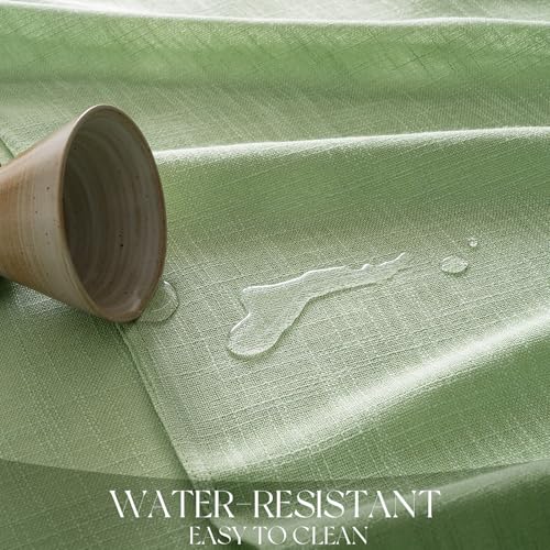 NOVILYS Linen Rectangle Tablecloth, Green Farmhouse Waterproof Summer Table Cloths for 6 Foot Rectangular Outdoor Neutral Burlap Fabric Decoration for Kitchen/Dining/Parties, 60x84 Inch Sage by NOVILYS - Used condition - Image 3